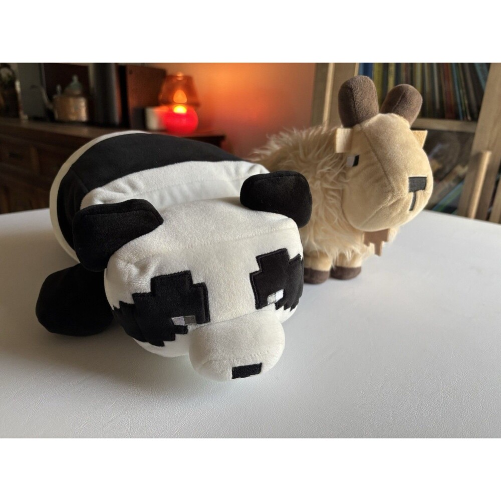 Mojang Mattel Minecraft Goat Ram 9" Plush And Mojang Jinx Panda Plush